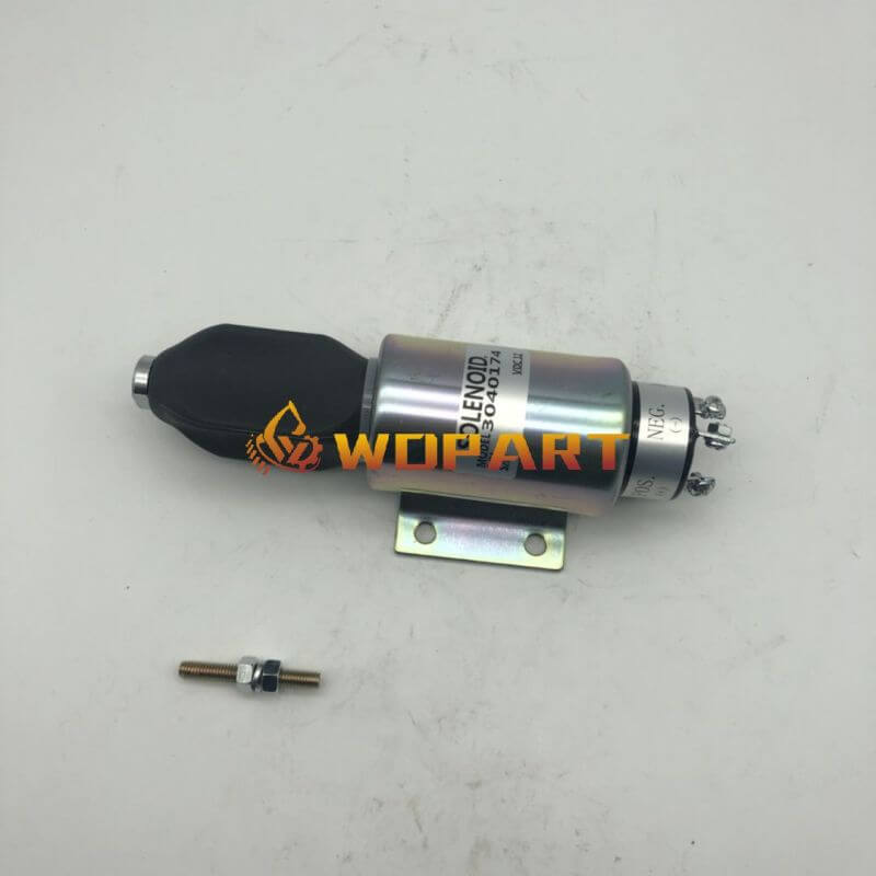 3040174 Diesel Fuel Shutoff Stop Solenoid for Snorkel Elevator 12V with 3 Terminals