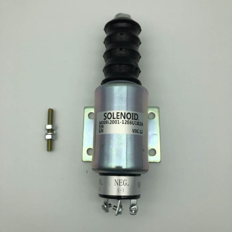 Diesel Stop Solenoid SA-3069 2001-12E6U1B2A with 3 Terminals 12V for Woodward 2000 Series
